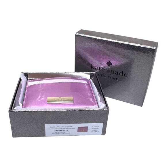 Kate Spade Kenzie Cardholder Metallic Lavender Pink patent leather gift box new - Picture 2 of 10